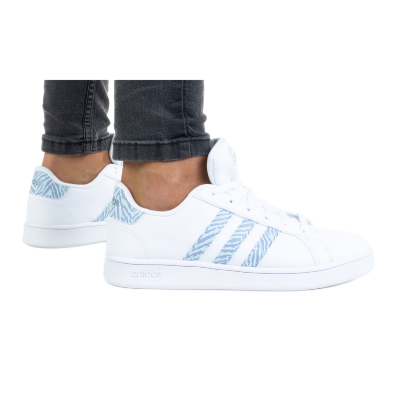 Adidas Grand Court K GV7109 shoes white violet Adidas Grand Court K GV7109 shoes white violet