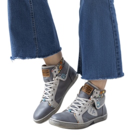 Gray women's ankle sneakers from Niente grey