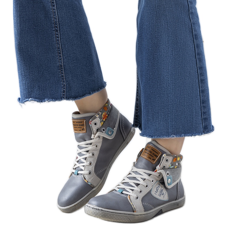 Gray women's ankle sneakers from Niente grey