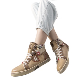 Women's beige ankle-high sneakers from Niente Women's beige ankle-high sneakers from Niente