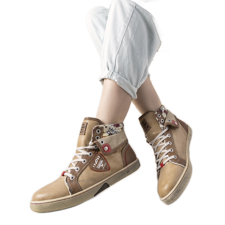 Women's beige ankle-high sneakers from Niente Women's beige ankle-high sneakers from Niente