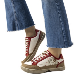 Esta women's white and red sneakers
