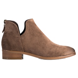 Suede boots with a cut-out VINCEZA brown