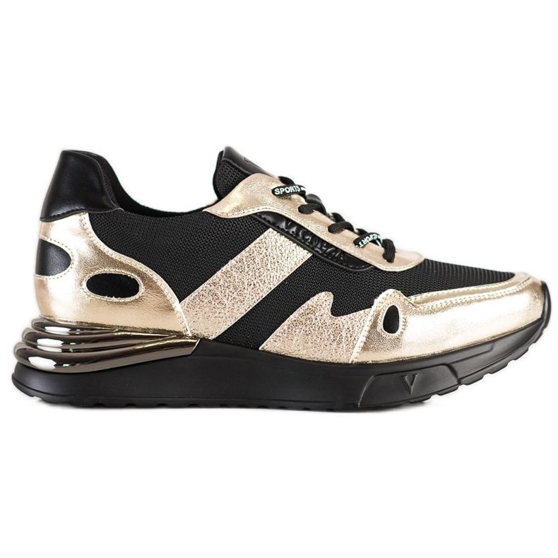 VINCEZA Glitter Sneakers black golden