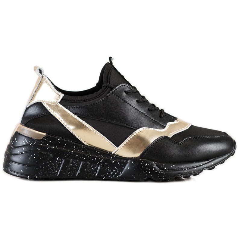 S. BARSKI Leather Sneakers by S.BARSKI black golden