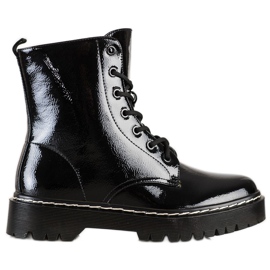 S. BARSKI Lace-up boots on the S.BARSKI platform black S. BARSKI Lace-up boots on the S.BARSKI platform black