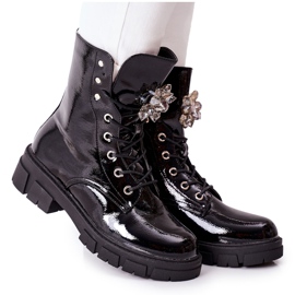 S.Barski Women's Boots Black Crystals Tweten