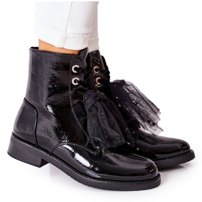 S.Barski Classic Women's Black Warm Lacquered Boots La Grotta