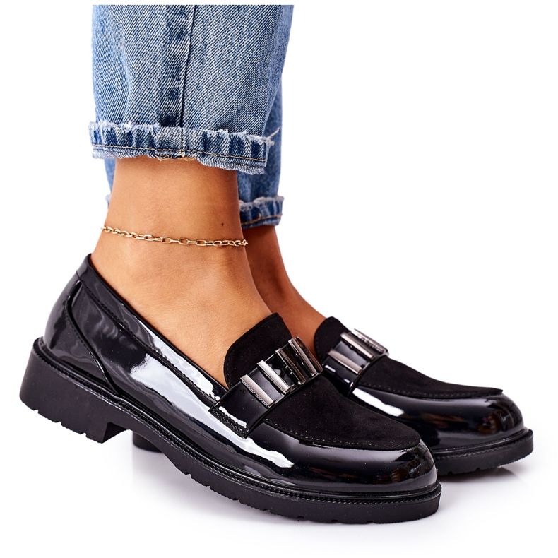 S.Barski Black Lacquered Women's Brogues Montius S.Barski Black Lacquered Women's Brogues Montius