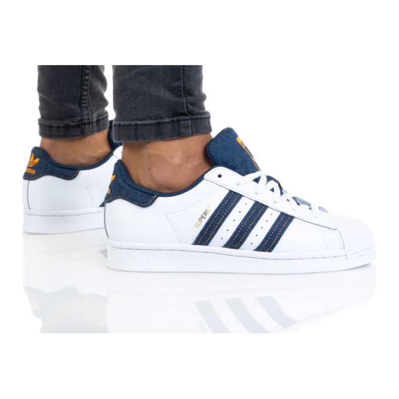 Shoes adidas Superstar Jr H04025 white navy blue Shoes adidas Superstar Jr H04025 white navy blue