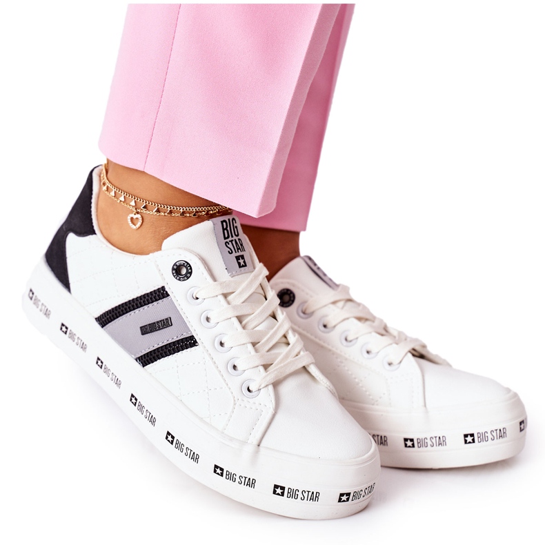 Leather Sneakers On The Big Star II274071 White Platform