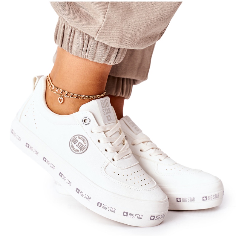Leather Sneakers On The Big Star II274075 Platform White