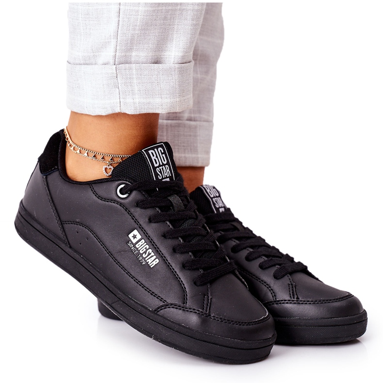 Women's Leather Sneakers Memory Foam Big Star II274320 Black