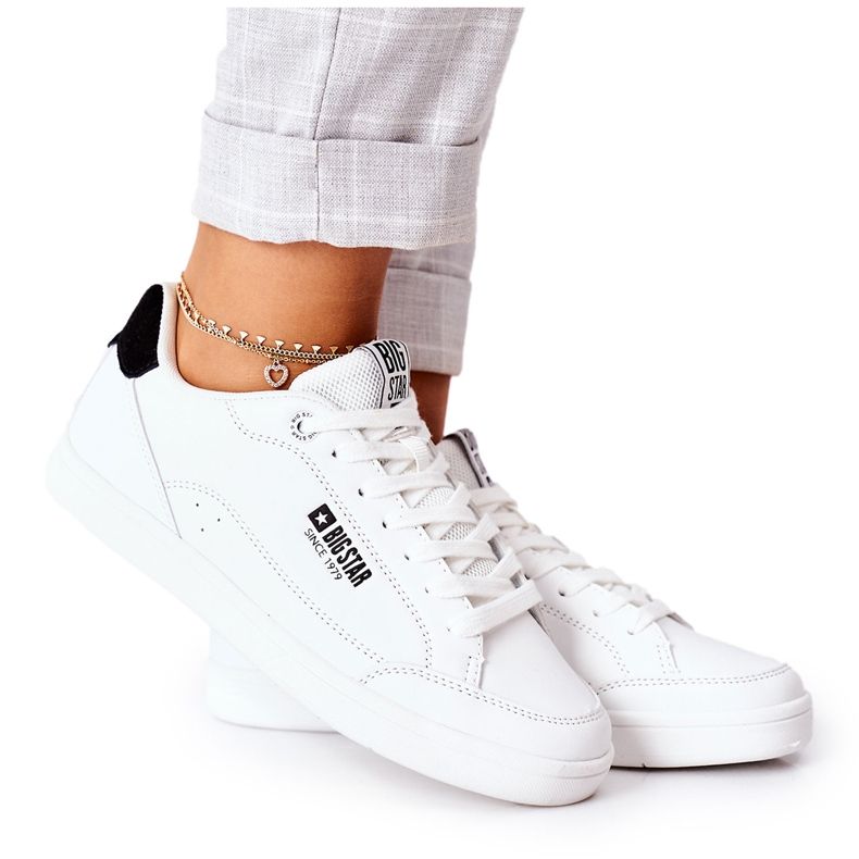 Women's Leather Sneakers Memory Foam Big Star II274319 White