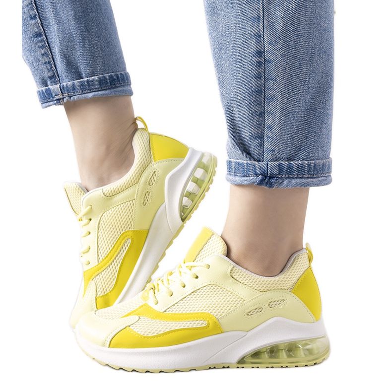 Yellow pastel Marcon sports sneakers