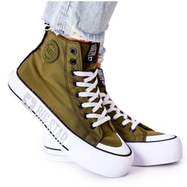 High Sneakers On The Big Star II274017 Khaki Platform green