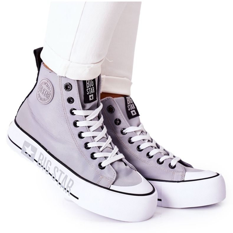 High Sneakers On The Big Star II274016 Gray Platform grey