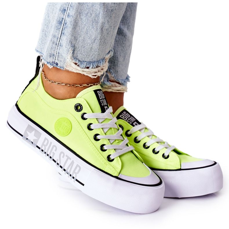 Sneakers On The Big Star II274022 Neon Yellow platform