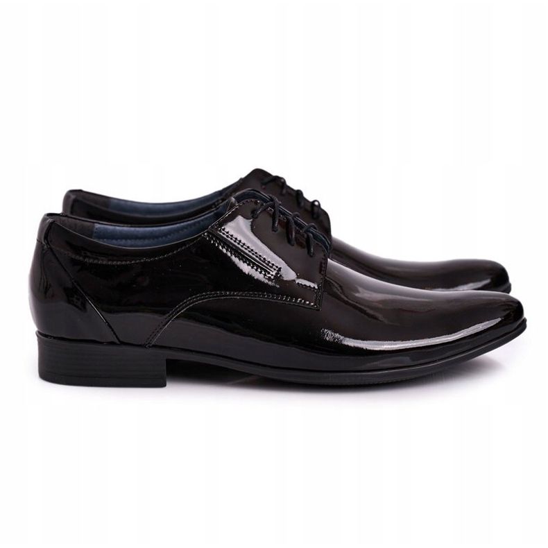 Bednarek Polish Shoes Men's Black Lacquered Leather Bednarek Slippers