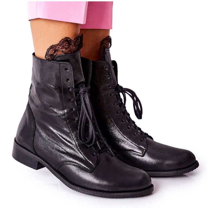 Women's Leather Warm Boots Nicole Black 2193