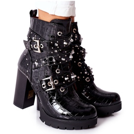 BM Boots On A Post Black Lacquered Crocodile Wombridge BM Boots On A Post Black Lacquered Crocodile Wombridge