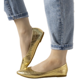Golden ballerinas in the Camilia crocodile skin pattern