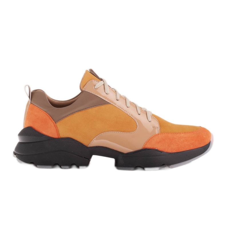 Marco Shoes Sports sneakers made of colored leather brown multicolored
