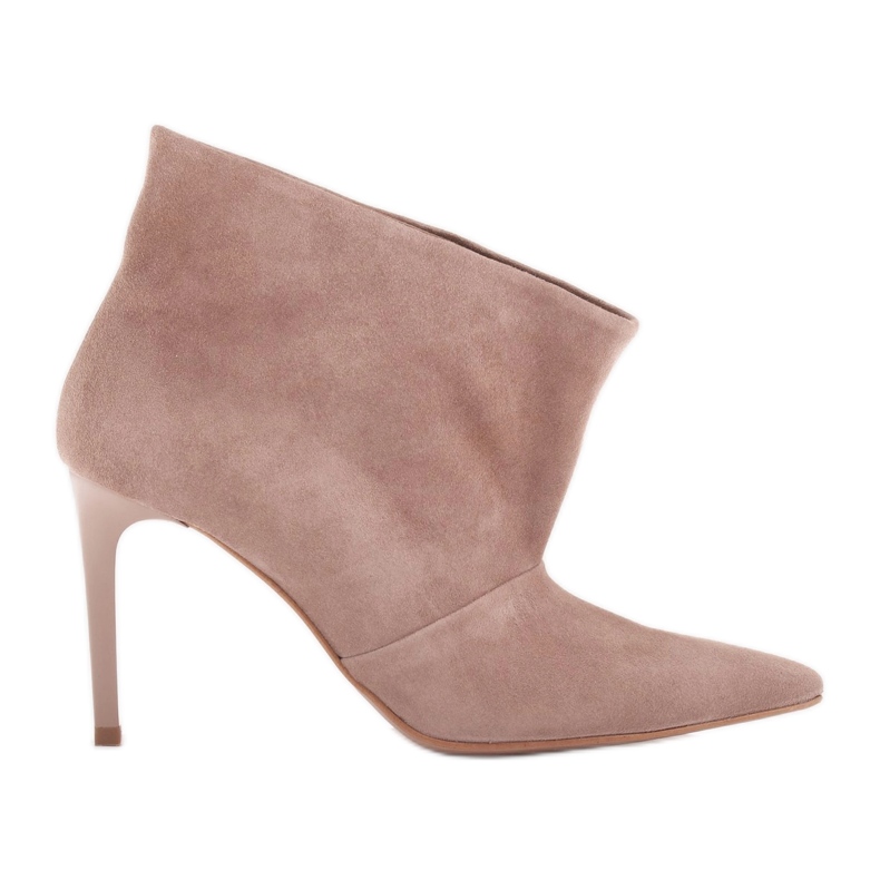 Marco Shoes Leather pins with an extended front beige