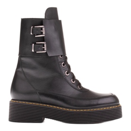 Marco Shoes Federica boots with decorative clasps black