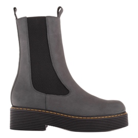 Marco Shoes Greta boots with elastic rubber grey