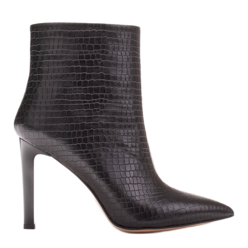 Marco Shoes Boots on a stiletto heel with stitching black
