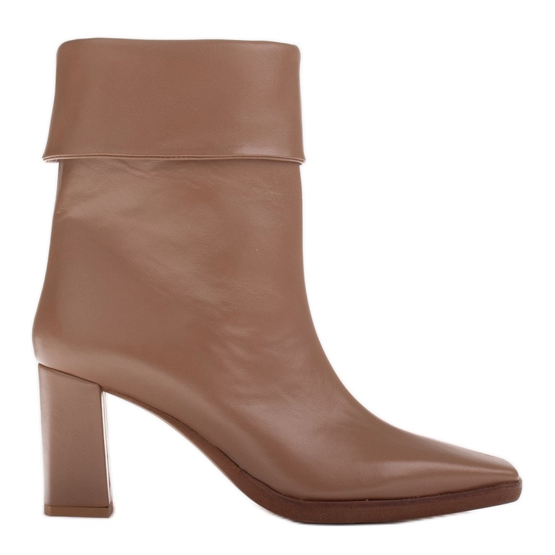 Marco Shoes Elegant Loren boots with a wrapped collar beige