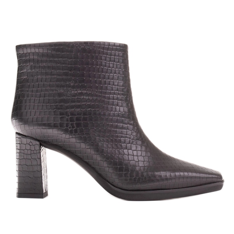 Marco Shoes Combined boots made of two types of leather black