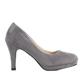 Gray pumps on a Marino heel grey