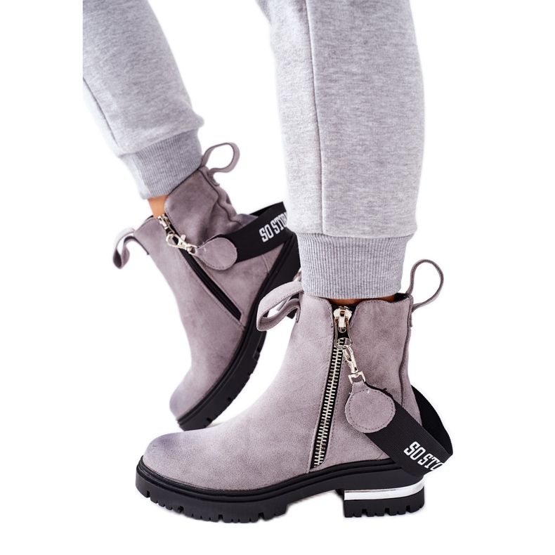 PS1 Warm boots with a zipper Gray Cortona grey