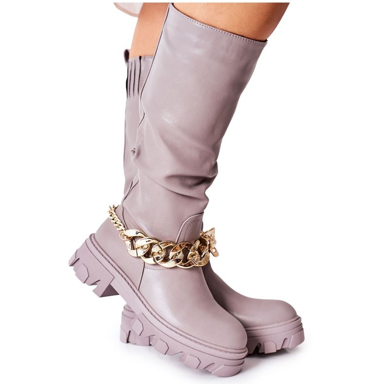 PB1 High Cecina Gray Boots grey