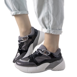 Black high-soled sneakers