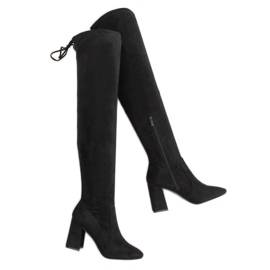 Black high-heeled boots Q2X4833-5 Black