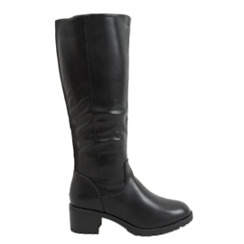 Black high-heeled boots Q400-13 Black