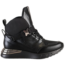 High-top Sneakers With VINCEZA Buckle black