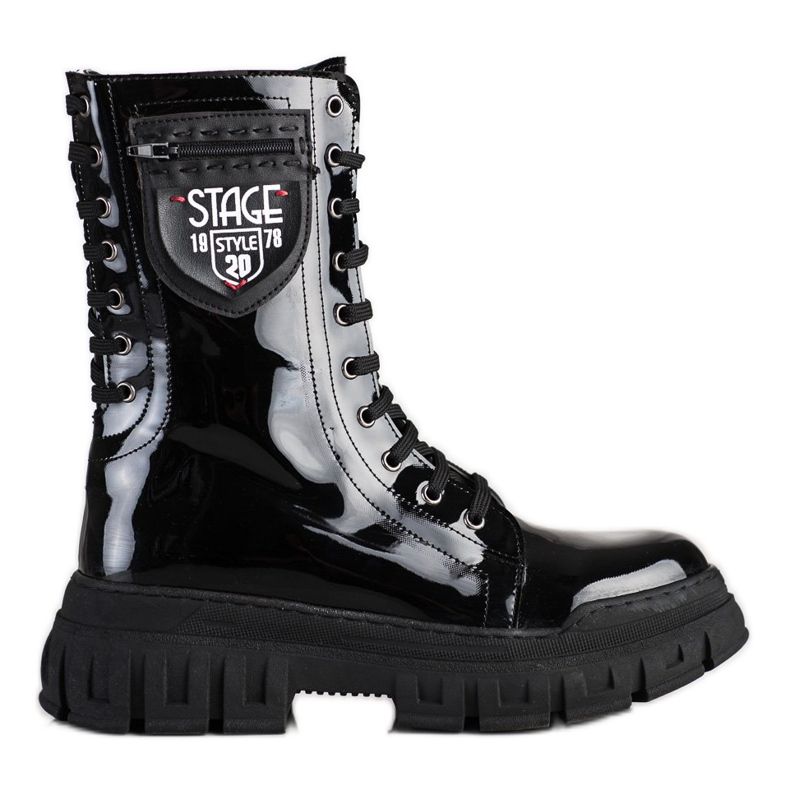 SHELOVET Black Boots On Pltform