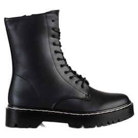 S. BARSKI Lace-up boots on the S.BARSKI platform black S. BARSKI Lace-up boots on the S.BARSKI platform black