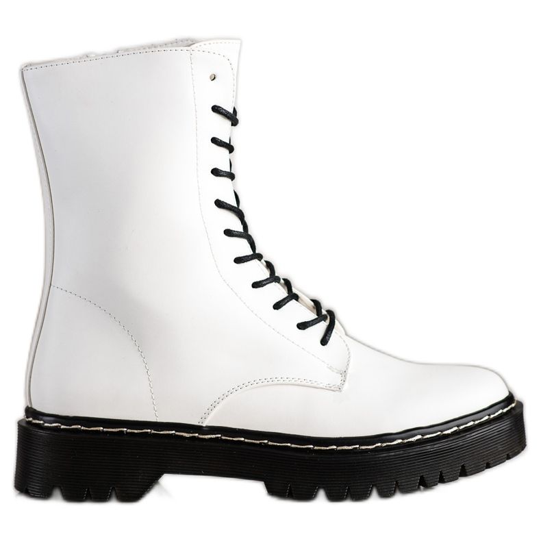 S. BARSKI Lace-up boots on the S.BARSKI platform white