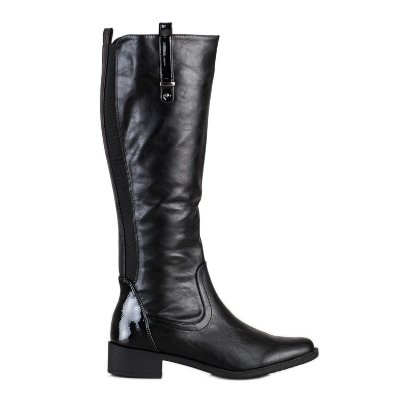 SHELOVET Classic Boots With Eco Leather black