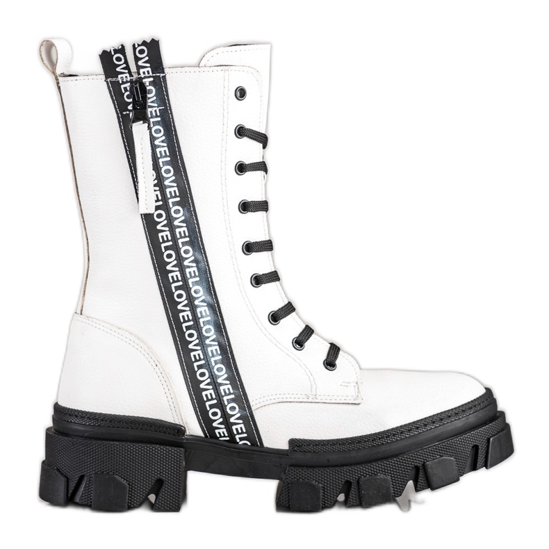 SHELOVET Boots With Eco Leather Love white