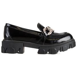 SHELOVET Lacquered Fashion Loafers black SHELOVET Lacquered Fashion Loafers black