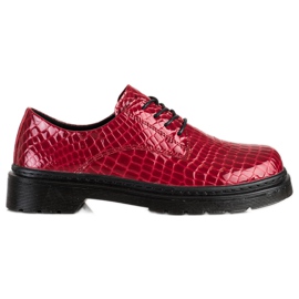 Filippo Snake Print Leather Shoes red