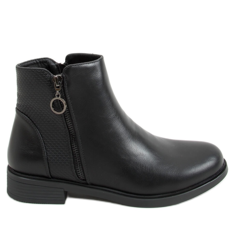 Black women's flat black boots MR-13 Black