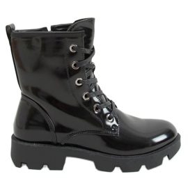Black lace-up workers Y9551 Black