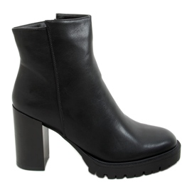 Black CH19153 Black high-heeled platform boots